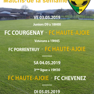Affiche match weekend 04.05.2019