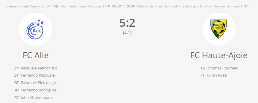 FC Alle - FC HA vétérans