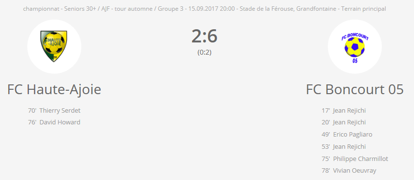 FC HA vétérans - FC Boncourt 05