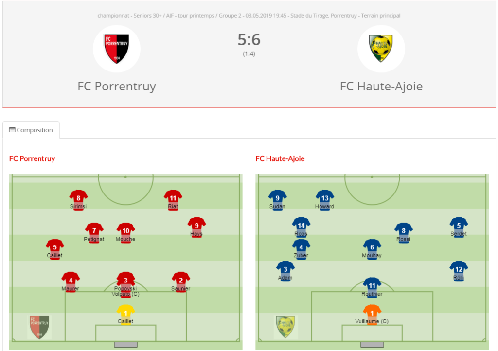 FC Porrentruy - FCHA vétérans