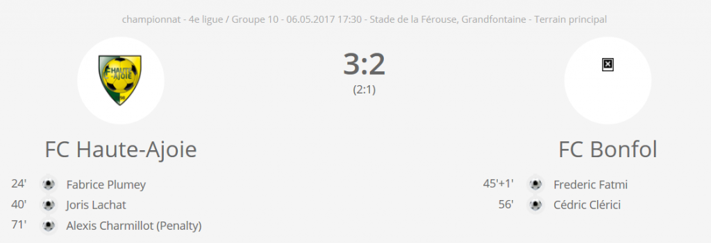 FCHA 2 vs FC Bonfol